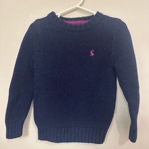 Joules Dark Blue Kids Sweater with Pink Accent
